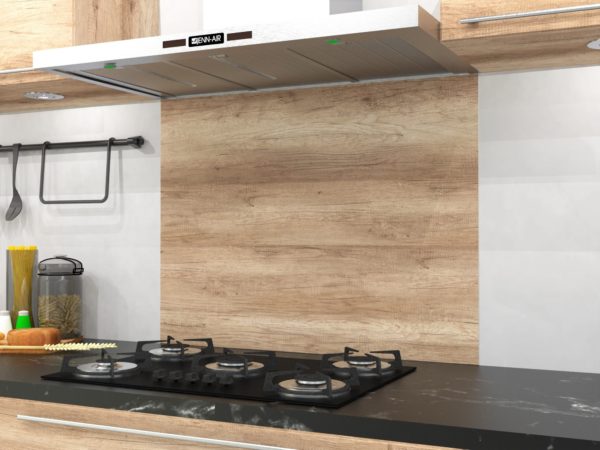 crédence de cuisine aspect bois