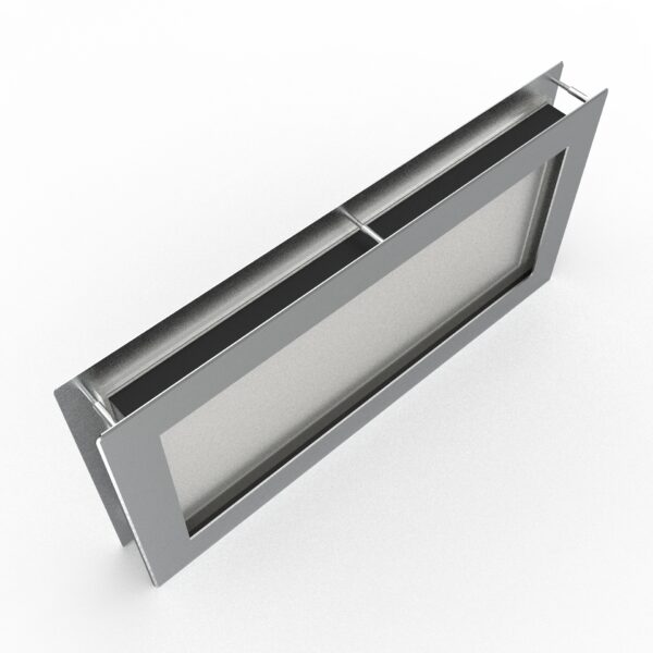 hublot en alu inox rectangulaire pour porte intérieure