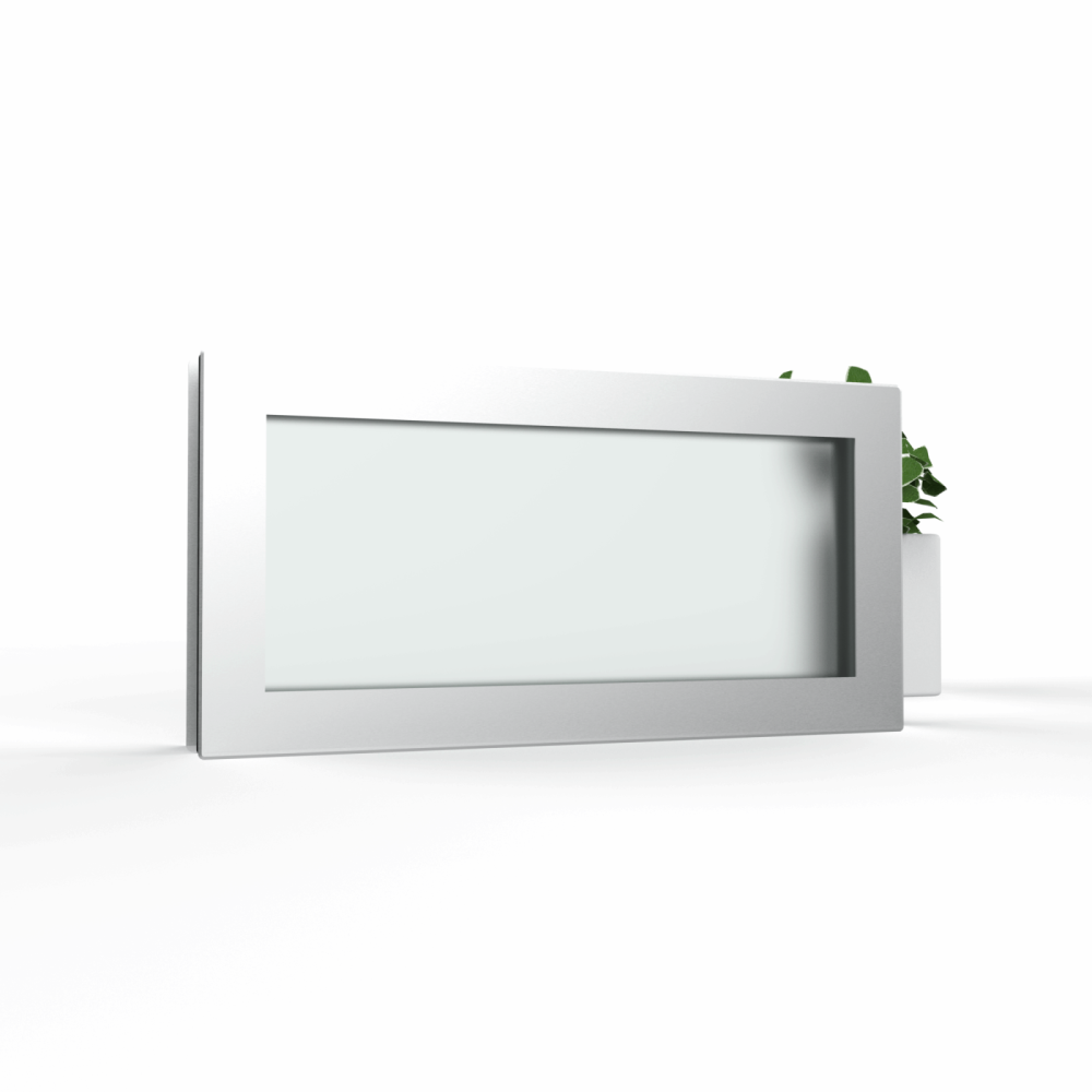 FASCINO - Hublot porte de garage ou porte - 250x500 mm - Alu inox