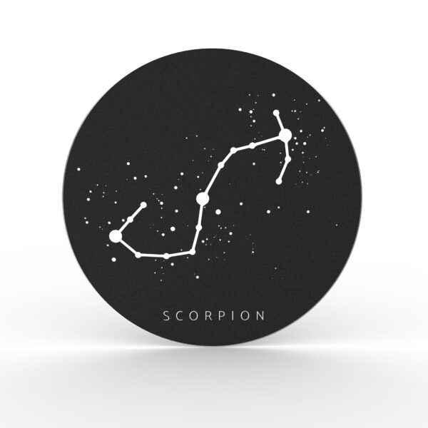déco murale ronde en métal constellation scorpion
