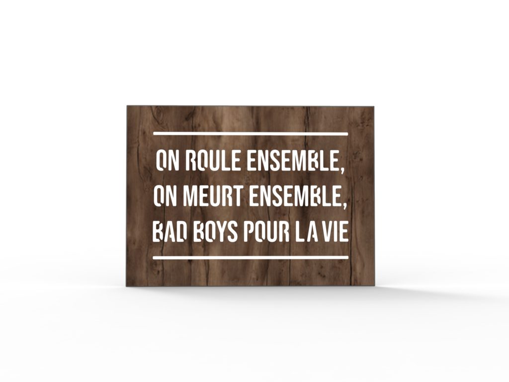 Tableau citation film Bad Boys - Différentes matières - IIZII