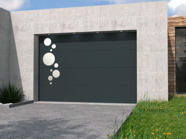 décoration porte de garage en alu inox