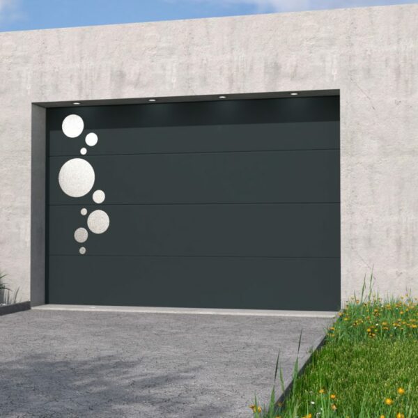 décoration porte de garage en alu inox