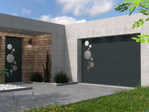 décoration porte de garage aluminium