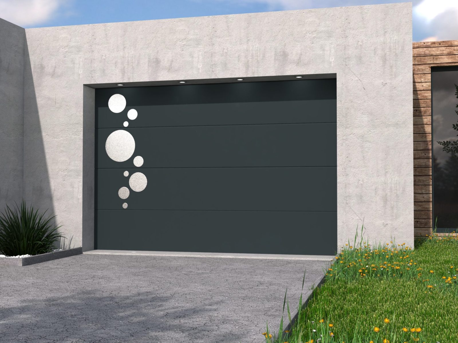 Décor Inox Adhésif Pour Porte De Garage