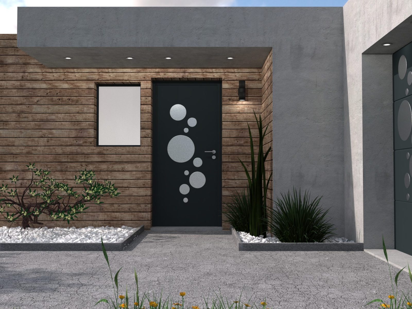 Décor Inox Adhésif Pour Porte De Garage