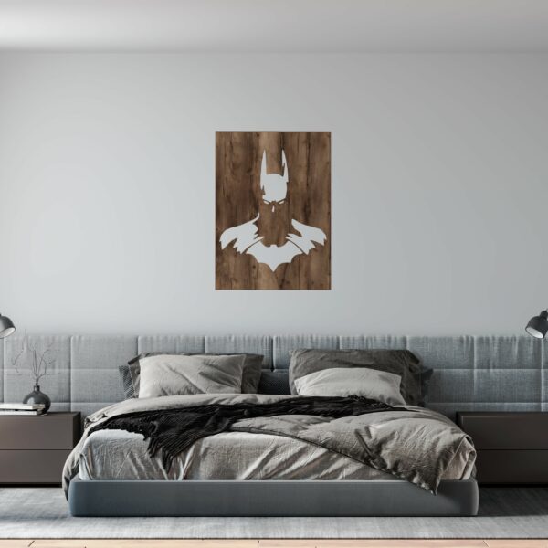 décoration murale super héros type batman en bois