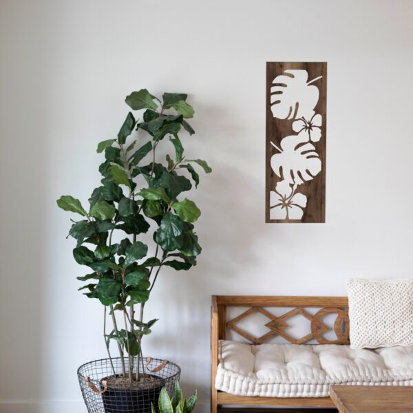 décoration murale plante en bois