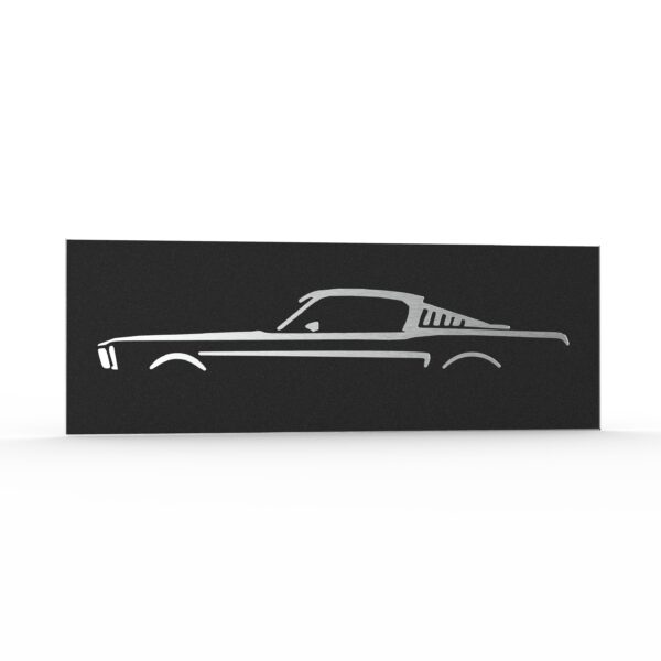 decoration murale voiture style mustang alu laque noir