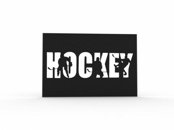 deco murale sport hockey en metal noir