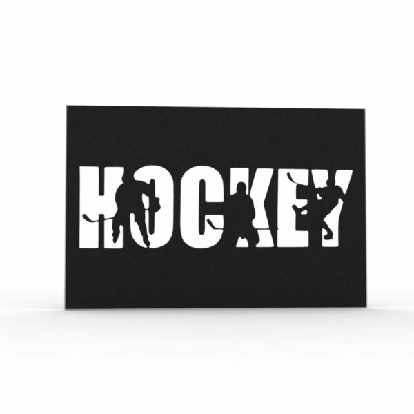 deco murale sport hockey en metal noir