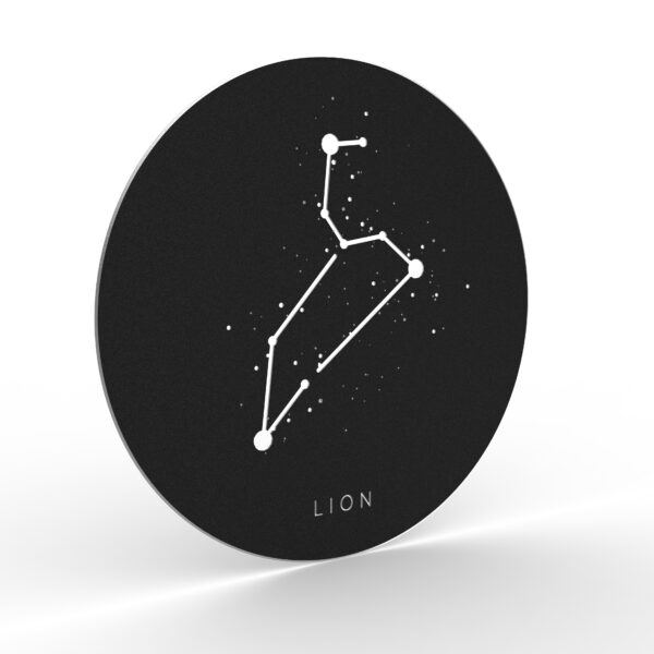 déco murale en métal signe astro lion constellation
