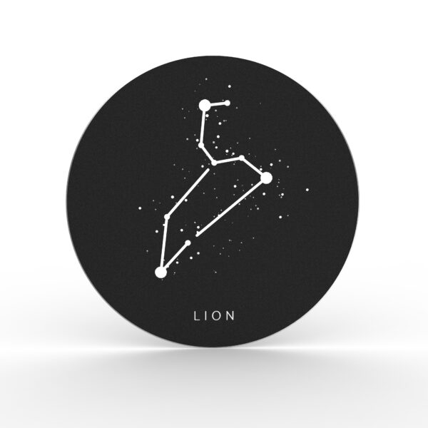 déco murale en métal signe astro lion constellation