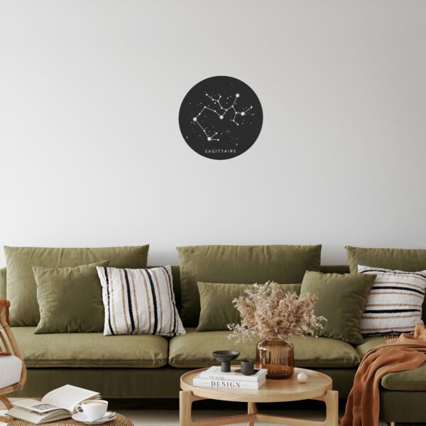 déco murale ronde en métal constellation sagittaire etoile