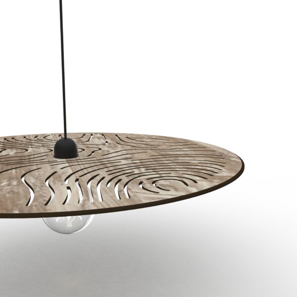 luminaire suspension plate en bois