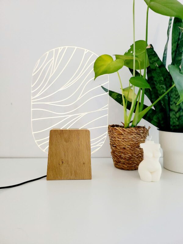 lampe à poser design en bois massif