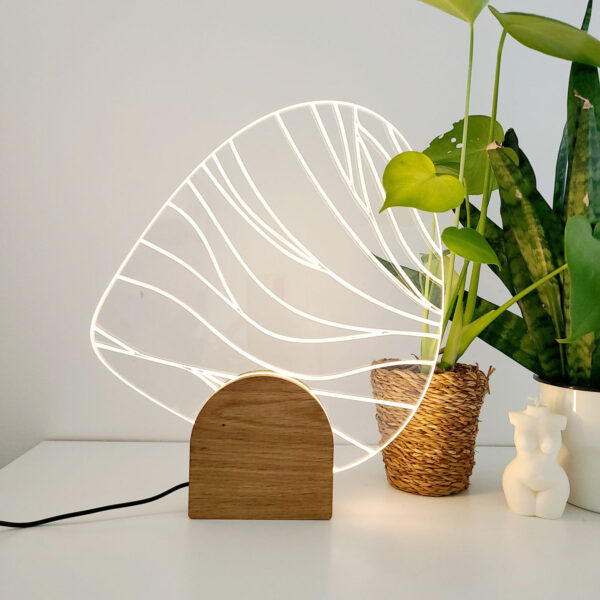 ARMEL - lampe à poser contemporaine design - Chêne Français