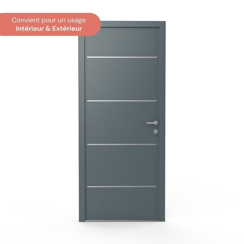 LIAM - Décoration alu à coller porte 750x13mm - Tous types de portes