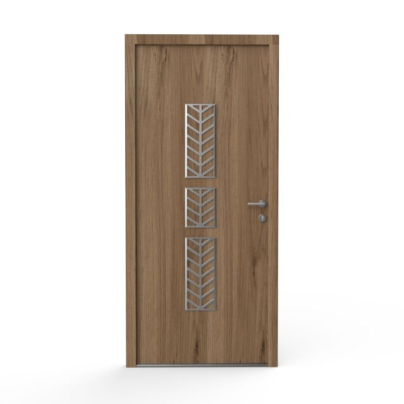 OREL - Insert alu inox porte - Décoration porte d'entrée - alu inox