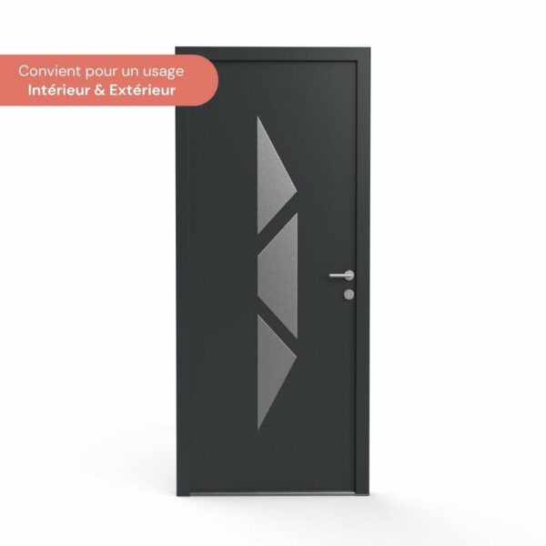 KYRO - Déco géométrique porte - Alu inox pour porte intérieure et porte d'entrée
