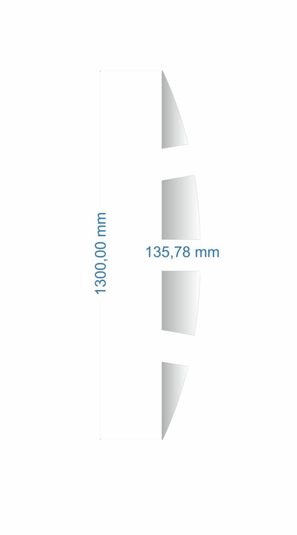 DECOR PORTAIL - Demi-lune fractionnée - Sur mesure 1300x135,66mm