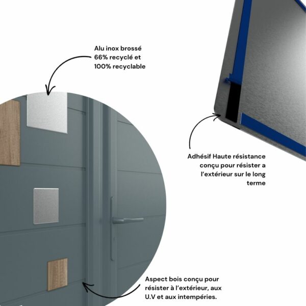 SYLEOS - Élément décoratif en alu inox brossé à coller - pour portail extérieur – Image 4