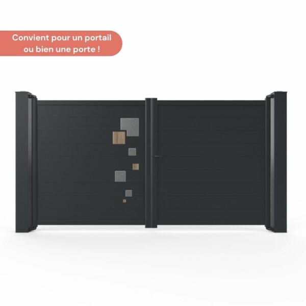 SYLEOS - Élément décoratif en alu inox brossé à coller - pour portail extérieur