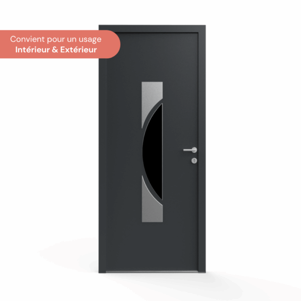 ELIX - Décor alu brossé pour porte d’entrée ou intérieure – Design moderne et lumineux