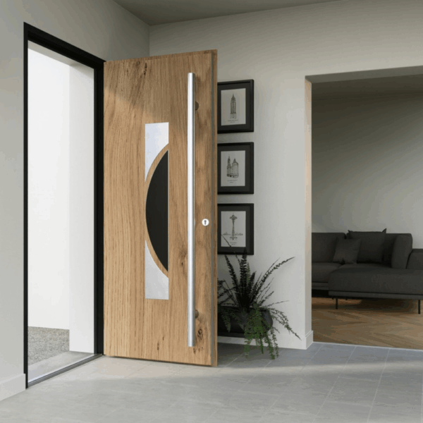 ELIX - Décor alu brossé pour porte d’entrée ou intérieure – Design moderne et lumineux – Image 3