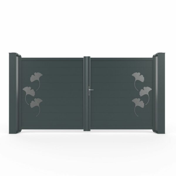 Décor en alu brossé KAÏRA motif ginkgo