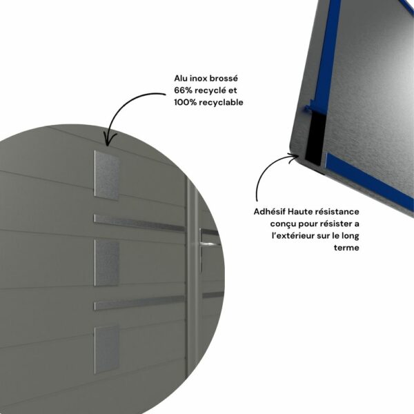 NEVALEIS – Décor inox brossé à coller pour portail design - Élément décoratif pour portail – Image 4