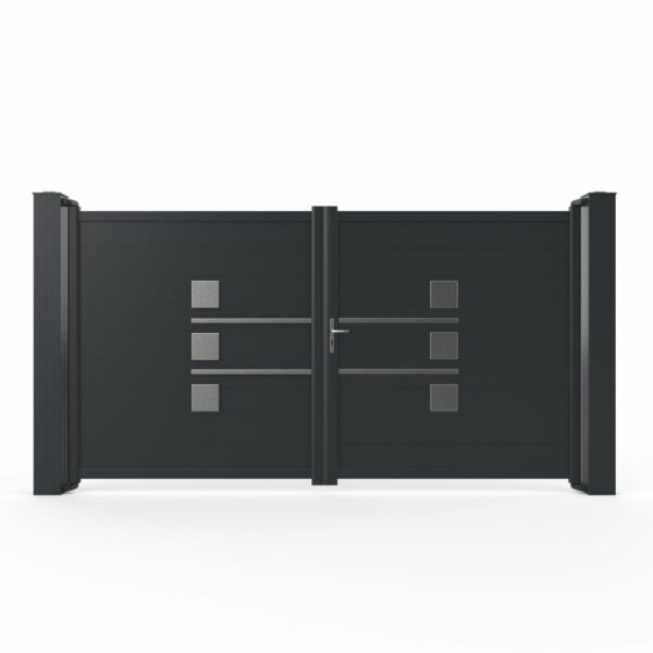 NEVALEIS – Décor inox brossé à coller pour portail design - Élément décoratif pour portail