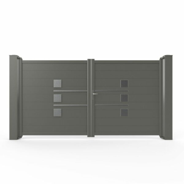 NEVALEIS – Décor inox brossé à coller pour portail design - Élément décoratif pour portail