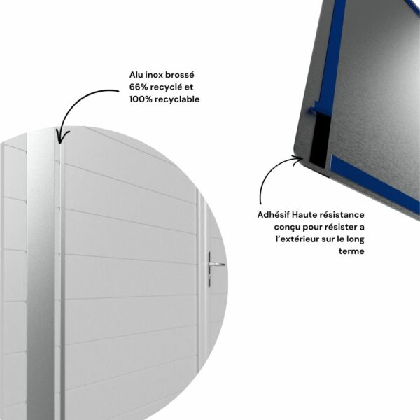 Décor vertical en alu inox brossé