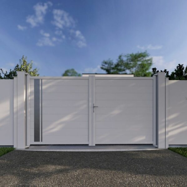 Décor vertical en alu inox brossé