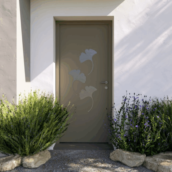 KAÏRA - Kit déco pour porte - Décor motif Ginkgo porte de maison  - Déco nature pour portes – Image 3