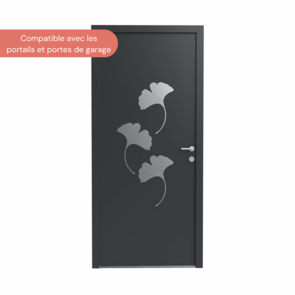 KAÏRA - Kit déco pour porte - Décor motif Ginkgo porte de maison  - Déco nature pour portes