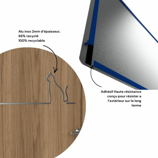 LINEA CHAT- Déco animaux pour porte - Décor porte alu inox – Image 4