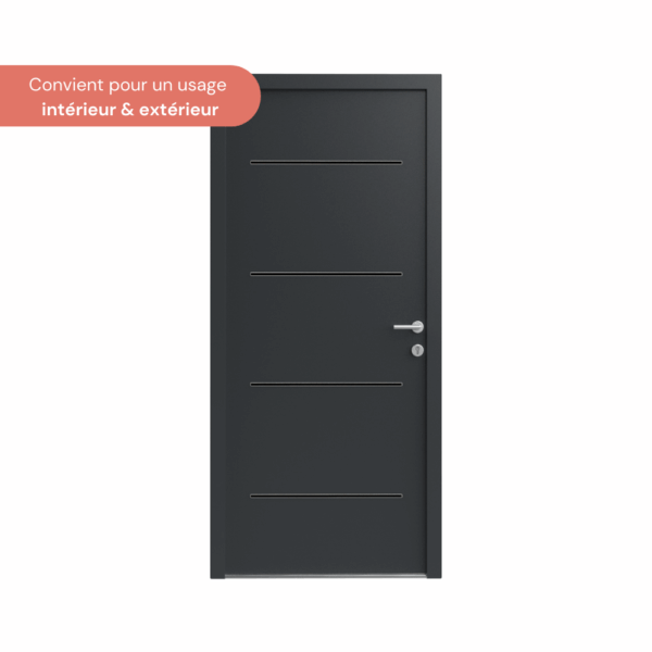 ALYRA - Kit déco pour porte - Baguettes aluminium laqué noir