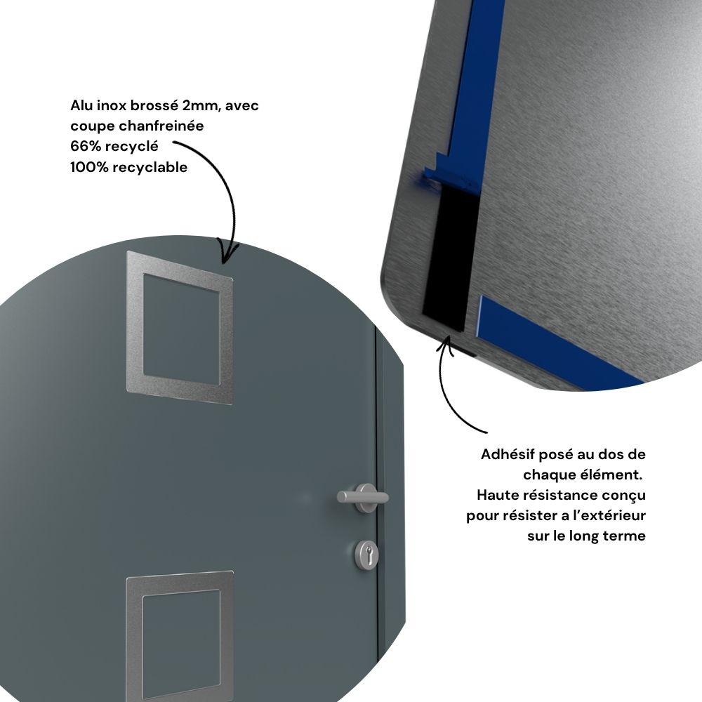 NOÉ – Décor carré alu pour porte – Portes, portails & portes de garage – Image 4