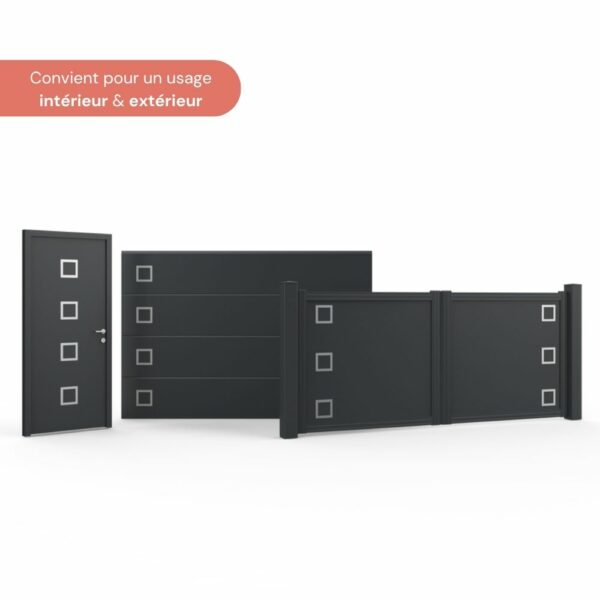 NOÉ – Décor carré alu pour porte – Portes, portails & portes de garage