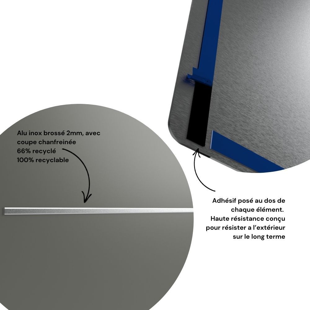 NINA – Décoration alu à coller porte 670x12mm – Tous types de portes – Image 4