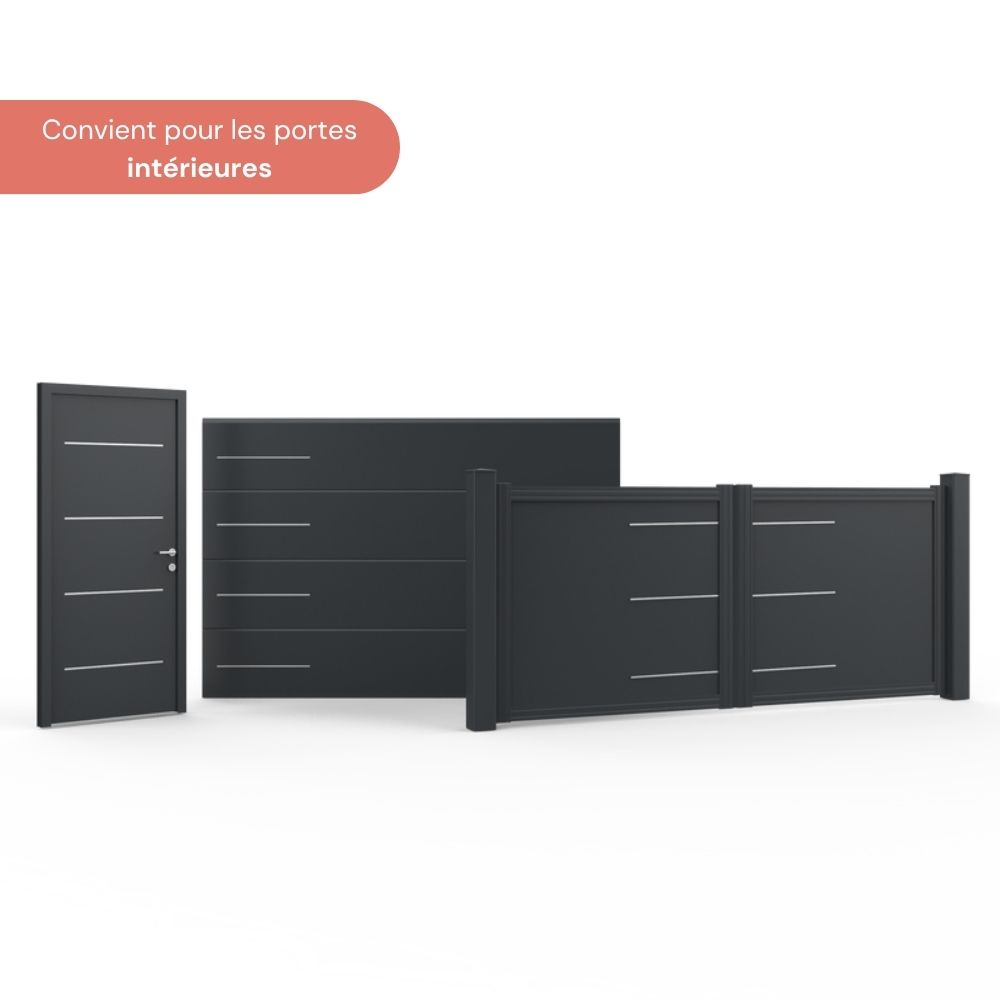 NINA – Décoration alu à coller porte 670x12mm – Tous types de portes