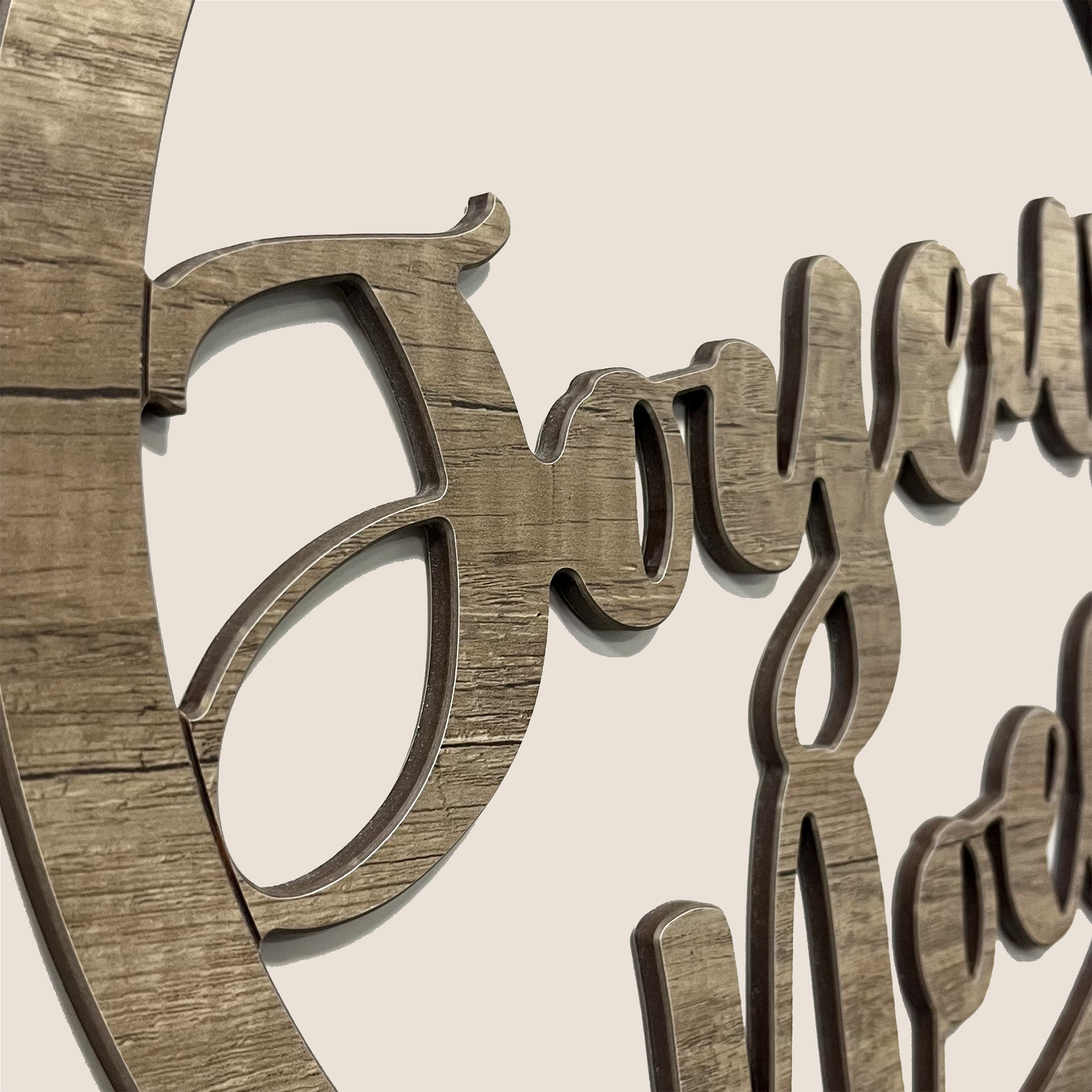 Couronne de Noël “Joyeux Noël” – Aspect bois naturel – Ø 400 mm – Porte, portail & intérieur – Image 5