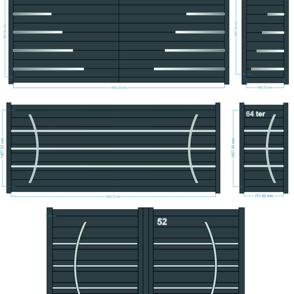 Décors sur mesure - Composition portail et portillon