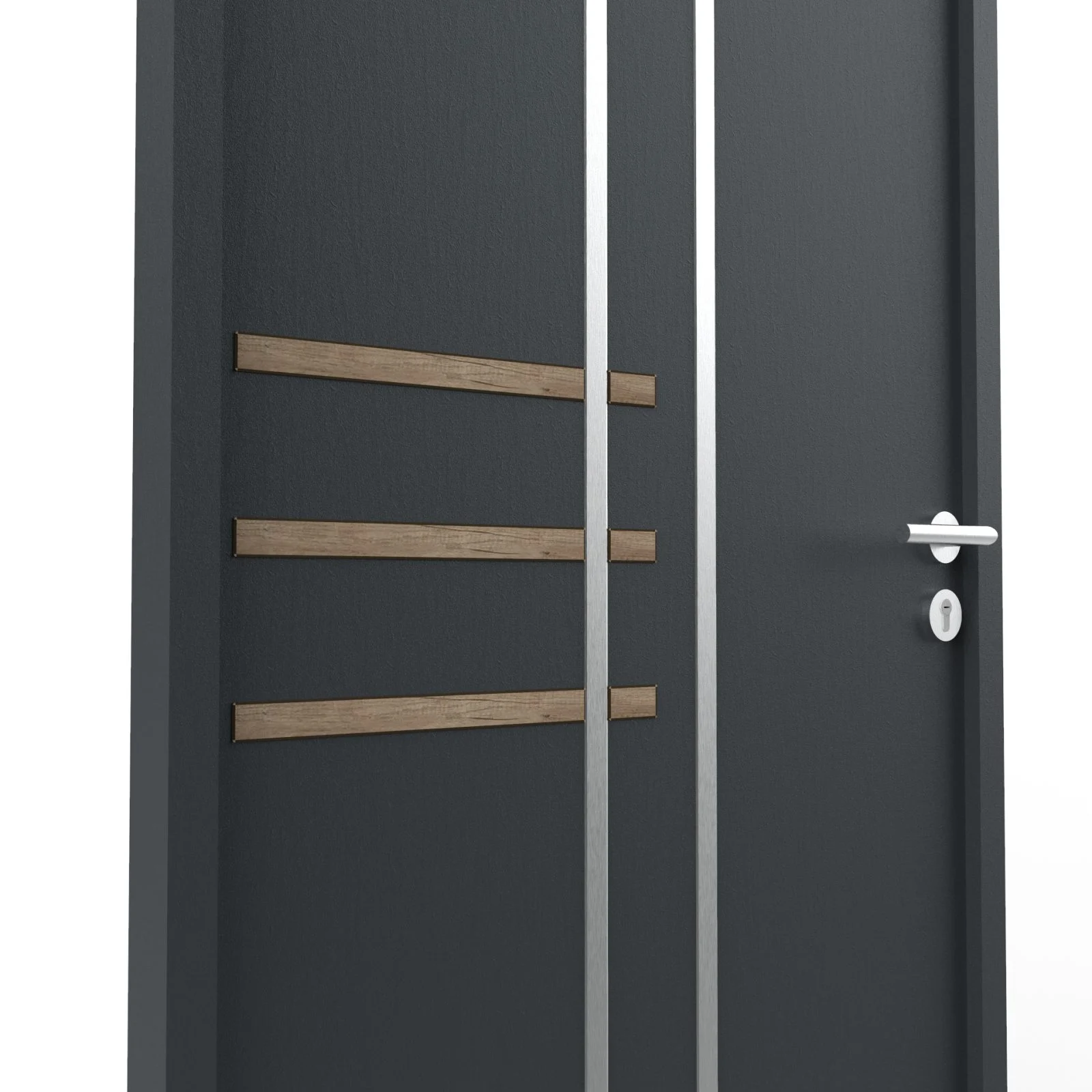 KOTO - Insert alu inox porte - Décor bois pour porte – Image 3