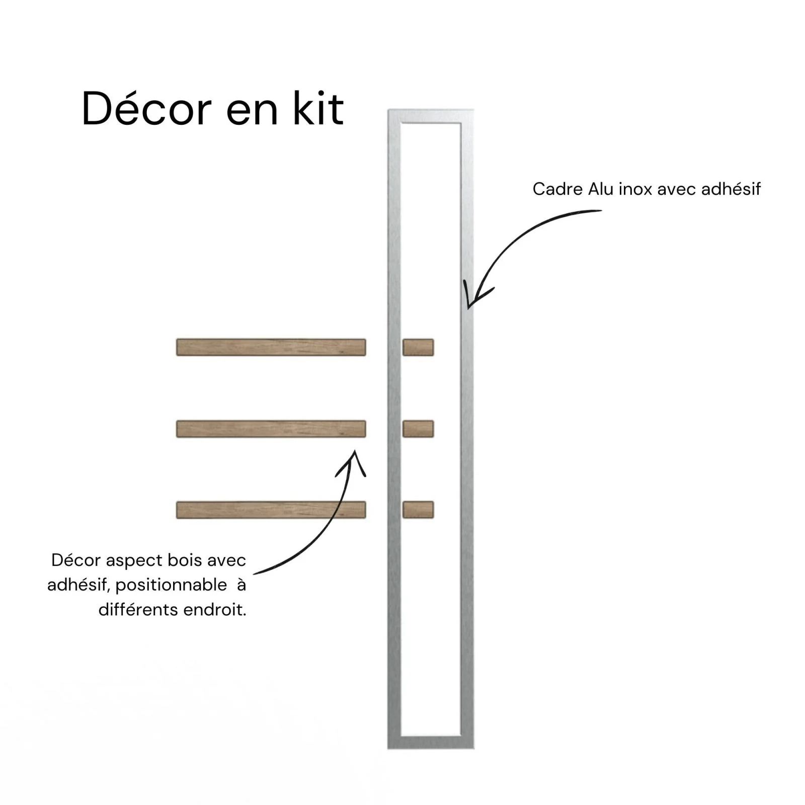 KOTO - Insert alu inox porte - Décor bois pour porte – Image 4