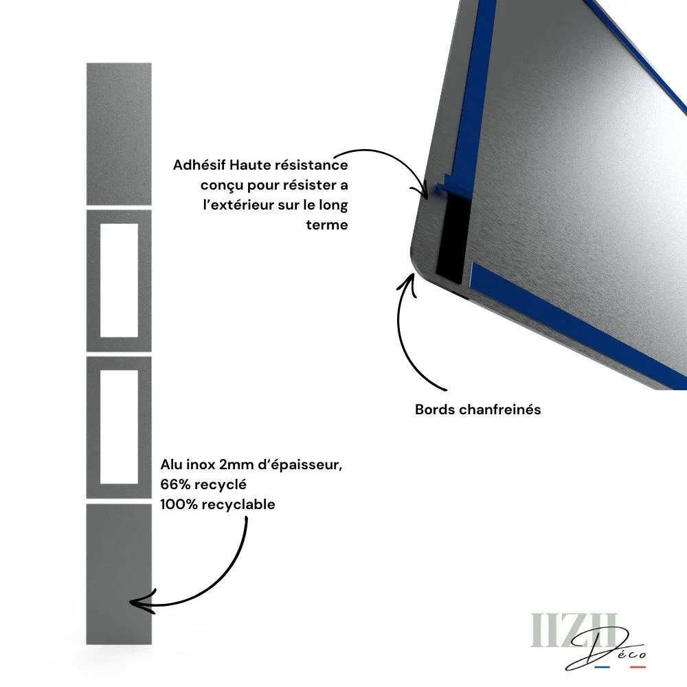 DECOR ALU INOX DOMI POUR PORTE DE GARAGE