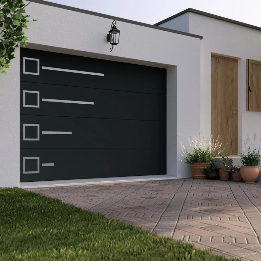 TETRA - Décor porte de garage - Alu inox