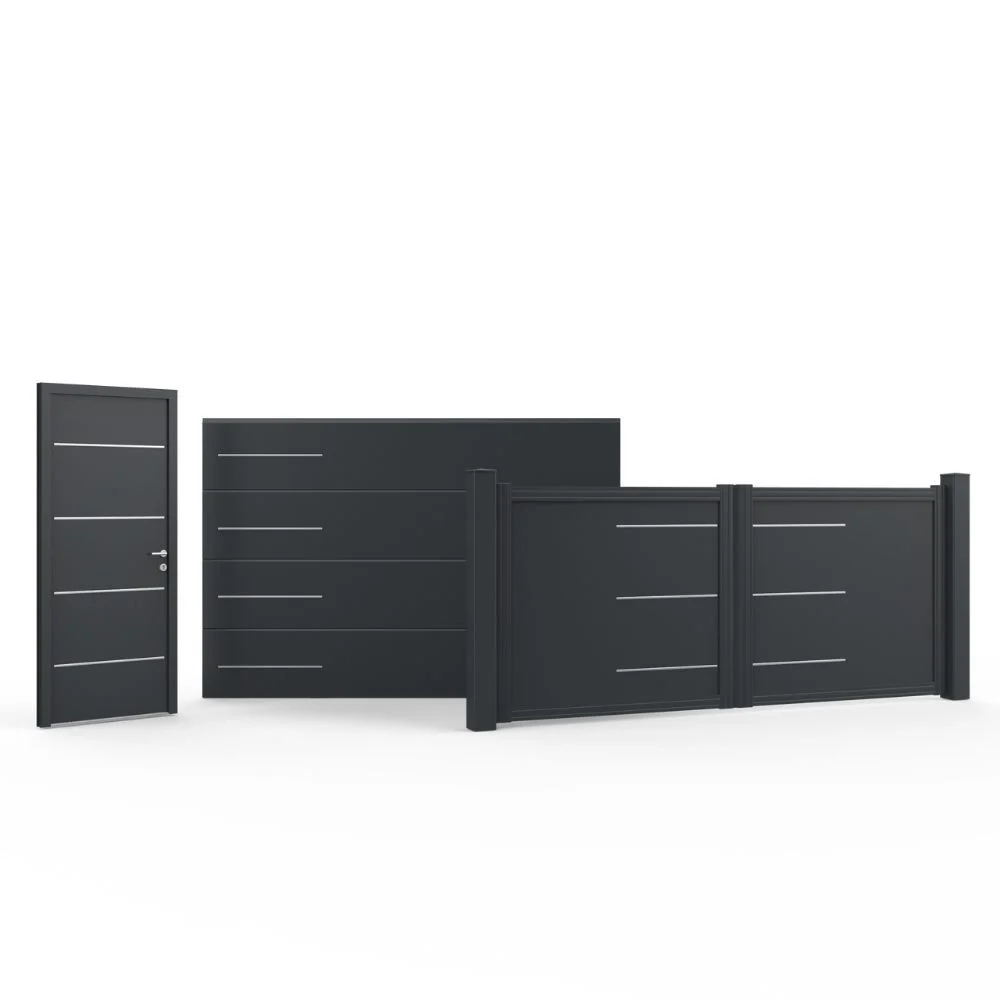 LIAM - Décoration Alu à Coller Porte 750x13 mm en Inox Brossé- Tous types de portes